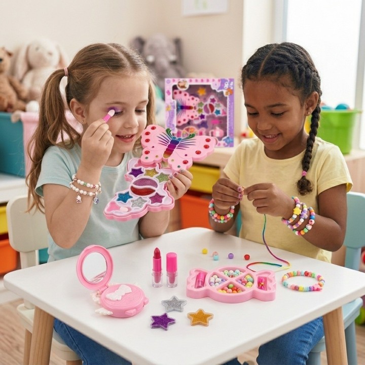 Set De Maquillaje Y Bisutería Para Niñas Diseño Mariposa