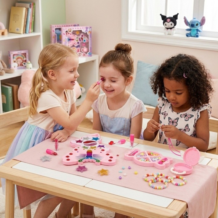 Set De Maquillaje Y Bisutería Para Niñas Diseño Mariposa