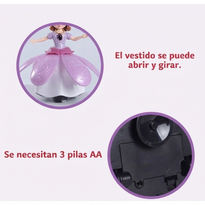 Princesa Bailarina Mágica Robot Con Luces Y Sonido