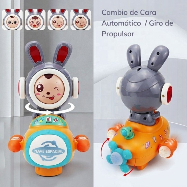 Nave Espacial Conejo Juguete Bebes Luces Y Movimiento
