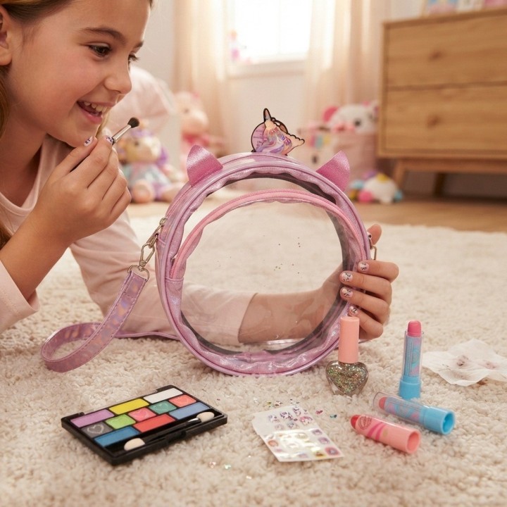Kit Maquillaje Niñas Bolso Unicornio Cosméticos Juguete