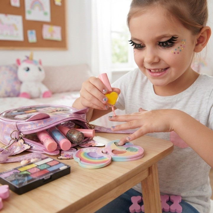 Kit Maquillaje Niñas Bolso Unicornio Cosméticos Juguete