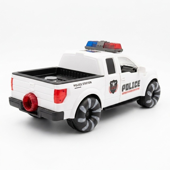Camioneta De Policía Juguete Humo Y Luces Llantas + Baterias