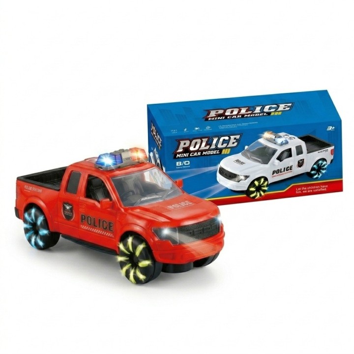 Camioneta De Policía Juguete Humo Y Luces Llantas + Baterias