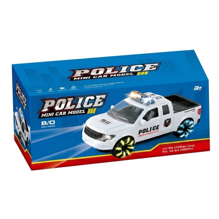 Camioneta De Policía Juguete Humo Y Luces Llantas + Baterias