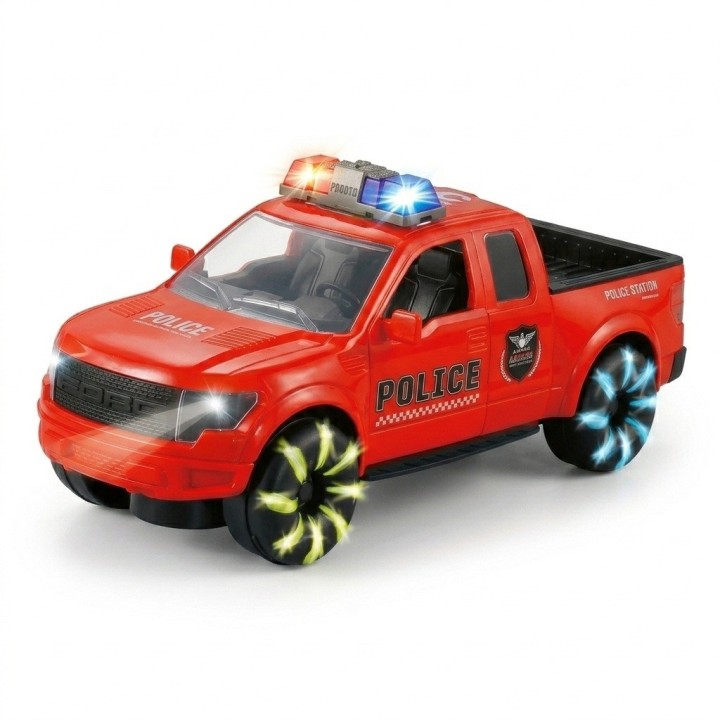 Camioneta De Policía Juguete Humo Y Luces Llantas + Baterias
