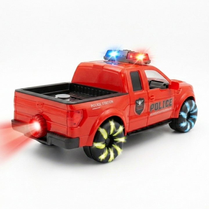 Camioneta De Policía Juguete Humo Y Luces Llantas + Baterias