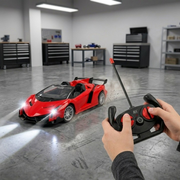 Carro Deportivo Control Remoto Convertible Rojo Con Batería