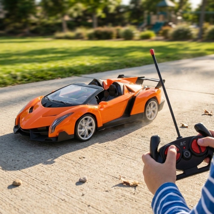 Carro Deportivo Convertible Control Remoto Naranja R/c