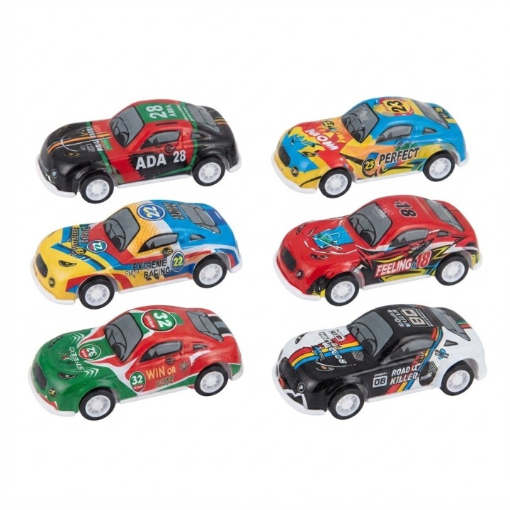 Set 6 Carritos Deportivos Juguete Colección Niños Fricción