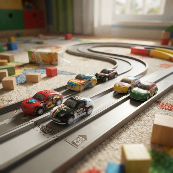 Set 6 Carritos Deportivos Juguete Colección Niños Fricción