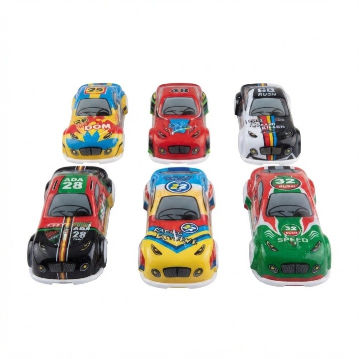 Set 6 Carritos Deportivos Juguete Colección Niños Fricción