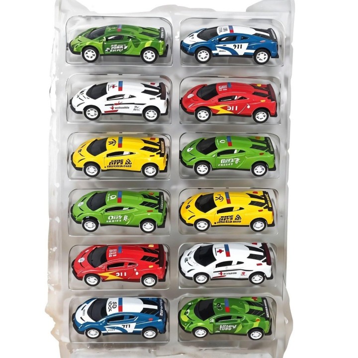 Set De 12 Carritos Deportivos De Juguete Para Niños