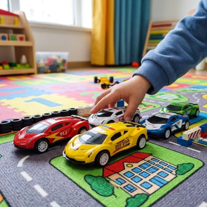 Set De 12 Carritos Deportivos De Juguete Para Niños