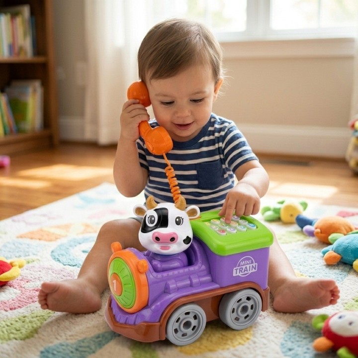 Tren De Juguete Didáctico Interactivo Vaca Teléfono Bebés