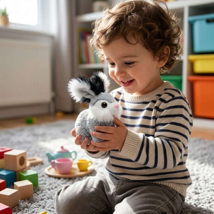 Conejo De Peluche Interactivo Camina Mascota Niños + Bateria