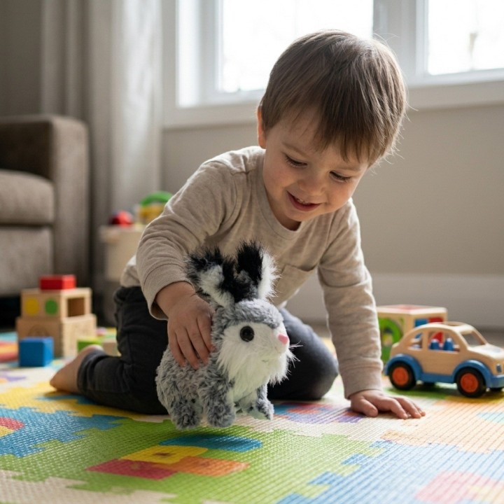 Conejo De Peluche Interactivo Camina Mascota Niños + Bateria