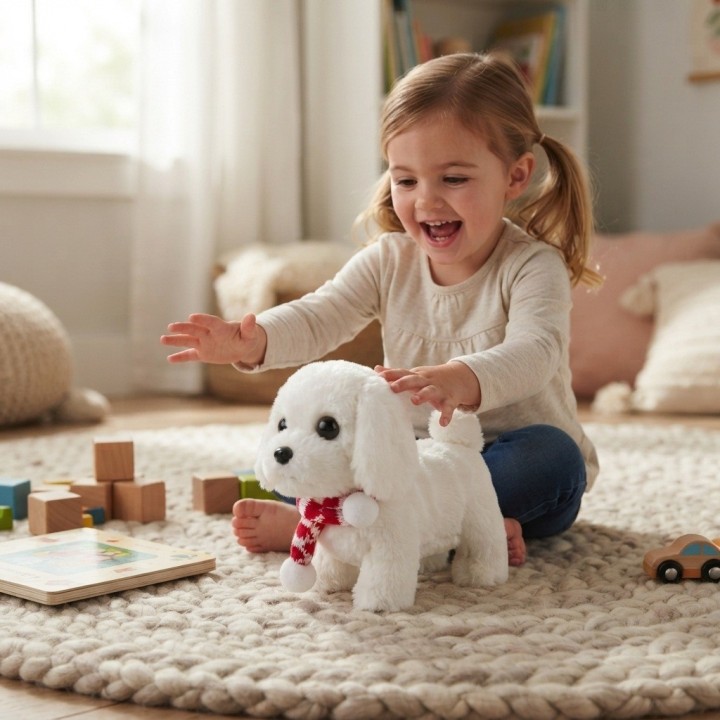 Mascota Perro Peluche Interactivo Camina Y Sonido Niños