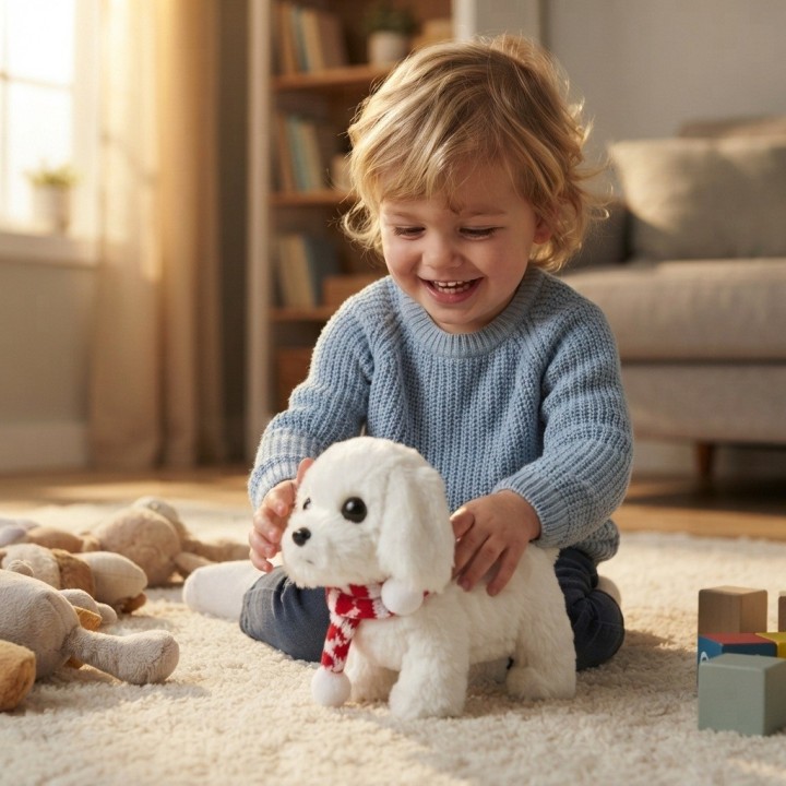Mascota Perro Peluche Interactivo Camina Y Sonido Niños