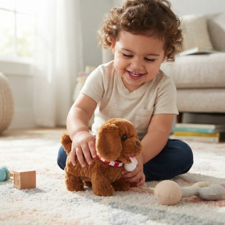 Mascota Perro Peluche Interactivo Camina Y Sonido Niños
