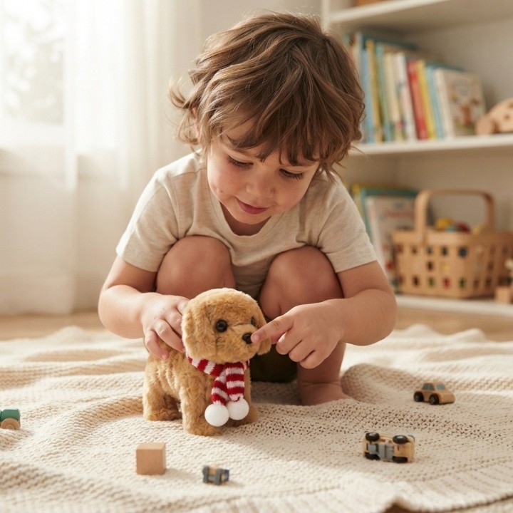 Mascota Perro Peluche Interactivo Camina Y Sonido Niños