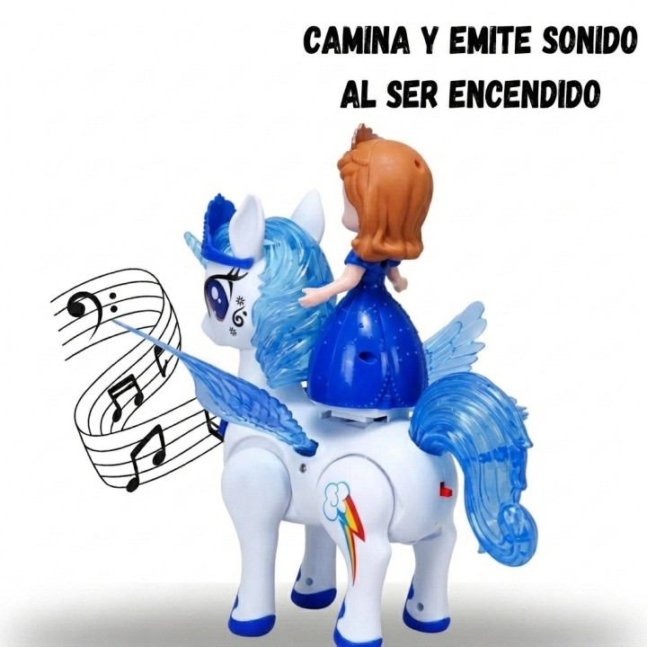 Unicornio Princesa Juguete Camina Luces Sonido Niñas