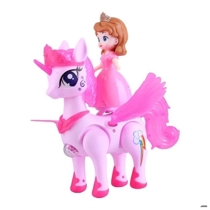 Unicornio Princesa Juguete Camina Luces Sonido Niñas