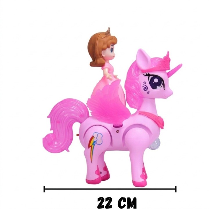 Unicornio Princesa Juguete Camina Luces Sonido Niñas