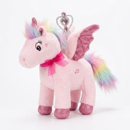 Unicornio Peluche Musical Mágico Con Alas Y Varita
