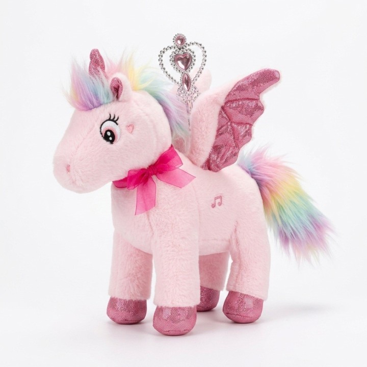 Unicornio Peluche Musical Mágico Con Alas Y Varita
