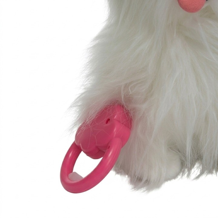 Maltés De Peluche Interactivo Con Correa Y Sonido + Baterias