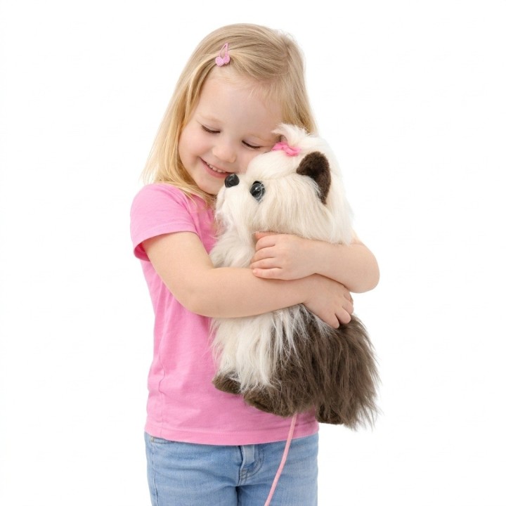 Peluche Interactivo Yorkshire Terrier Con Sonido Y Correa