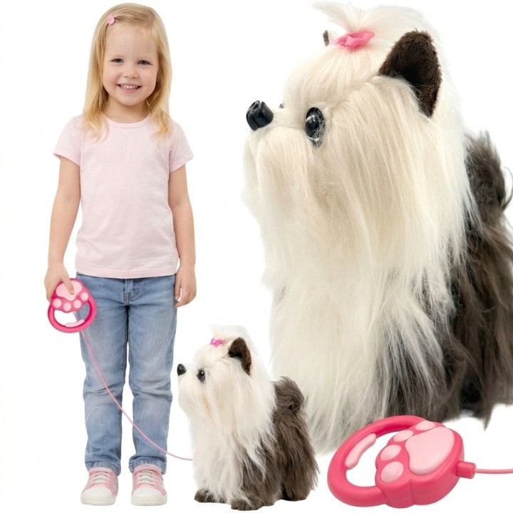 Peluche Interactivo Yorkshire Terrier Con Sonido Y Correa