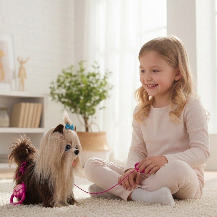 Peluche Interactivo Yorkshire Terrier Sonido + Baterias