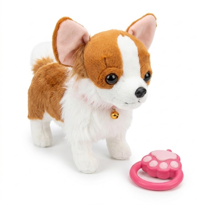 Perro De Peluche Chihuahua Interactivo Con Correa + Bateria