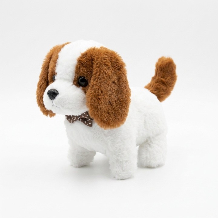 Perro De Peluche Marron Interactivo Camina Mascota Niños