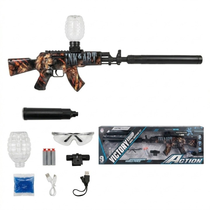 Rifle Juguete León Lanza Hidrogel Y Dardos Recargable