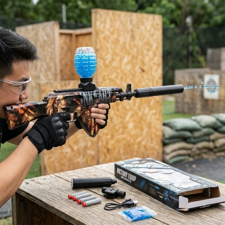 Rifle Juguete León Lanza Hidrogel Y Dardos Recargable