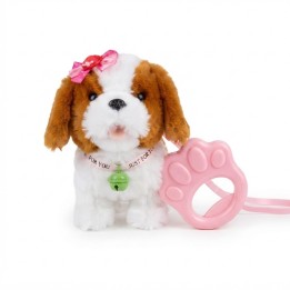 Perro De Peluche Interactivo Con Correa Sonido + Baterias