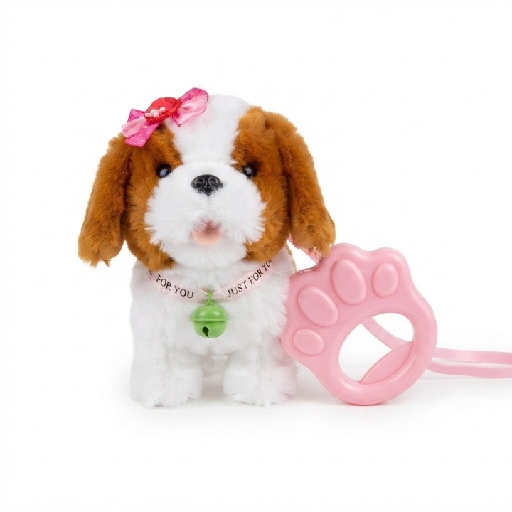 Perro De Peluche Interactivo Con Correa Sonido + Baterias