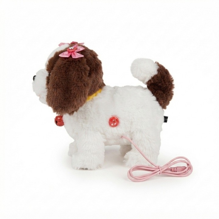 Perro De Peluche Interactivo Con Correa Sonido + Baterias