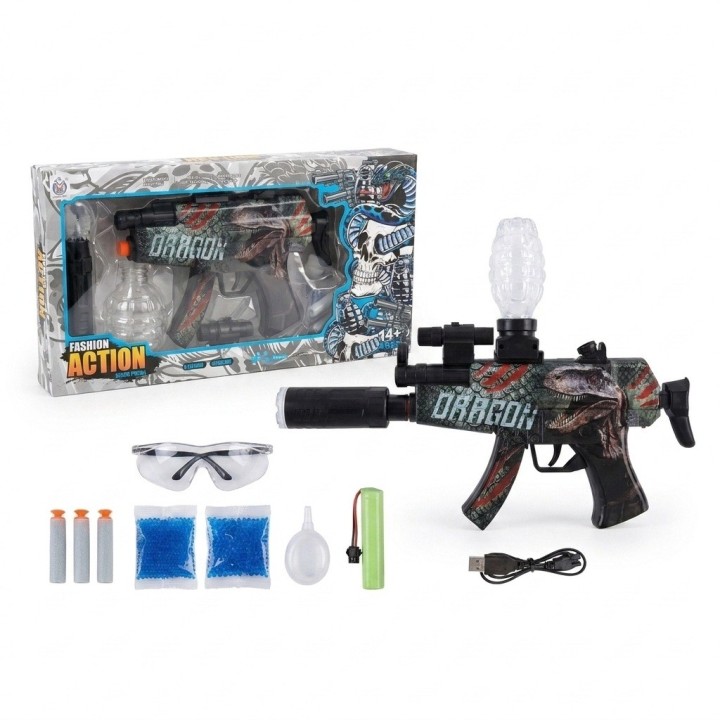 Rifle Dragon Juguete Lanza Hidrogel Y Dardos Recargable