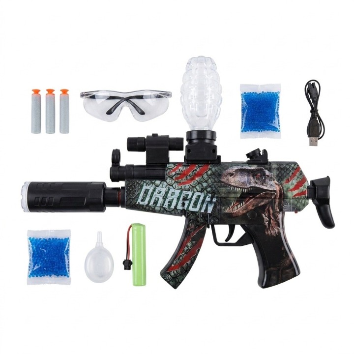 Rifle Dragon Juguete Lanza Hidrogel Y Dardos Recargable