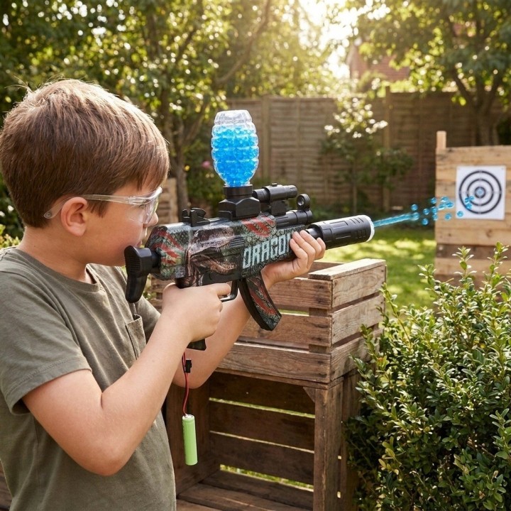 Rifle Dragon Juguete Lanza Hidrogel Y Dardos Recargable