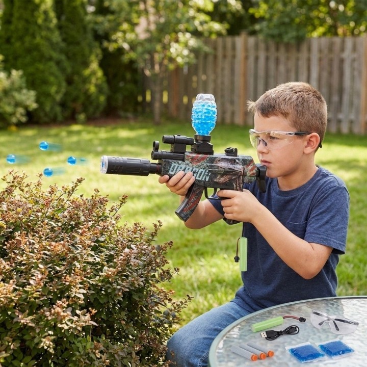 Rifle Dragon Juguete Lanza Hidrogel Y Dardos Recargable