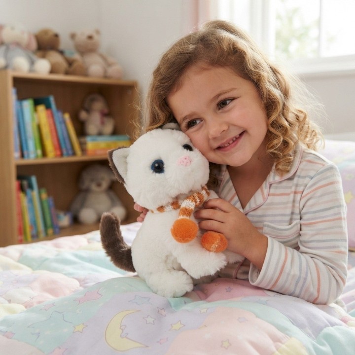 Gato De Peluche Interactivo Con Movimiento Sonido + Bateria