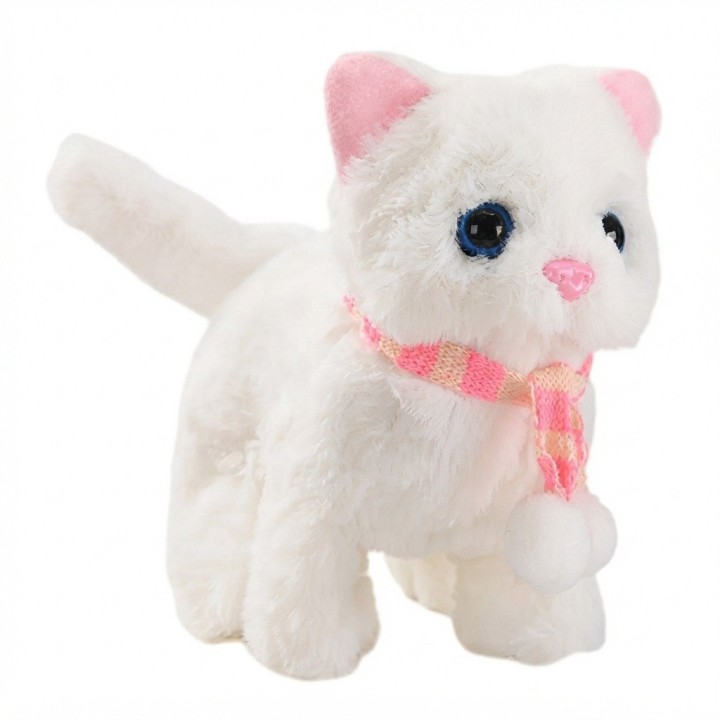 Gato De Peluche Interactivo Con Movimiento Sonido + Bateria