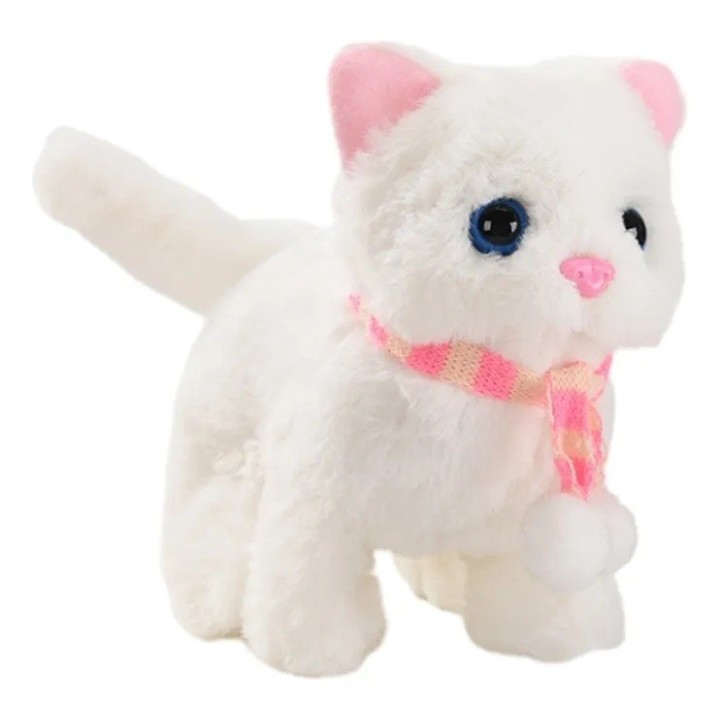 Gato De Peluche Interactivo Con Movimiento Sonido + Bateria