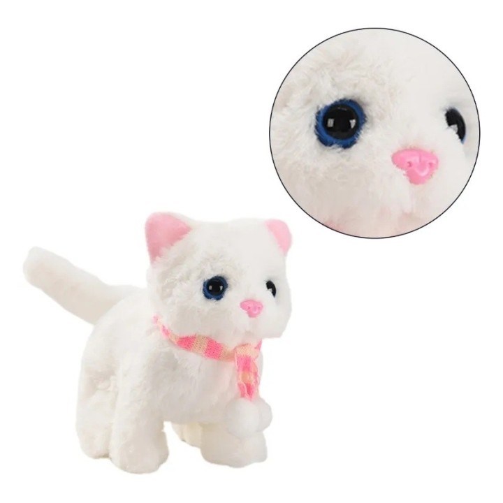 Gato De Peluche Interactivo Con Movimiento Sonido + Bateria