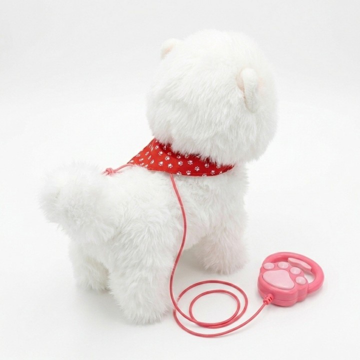 Perro De Peluche Husky/pomerania Interactivo Con Correa